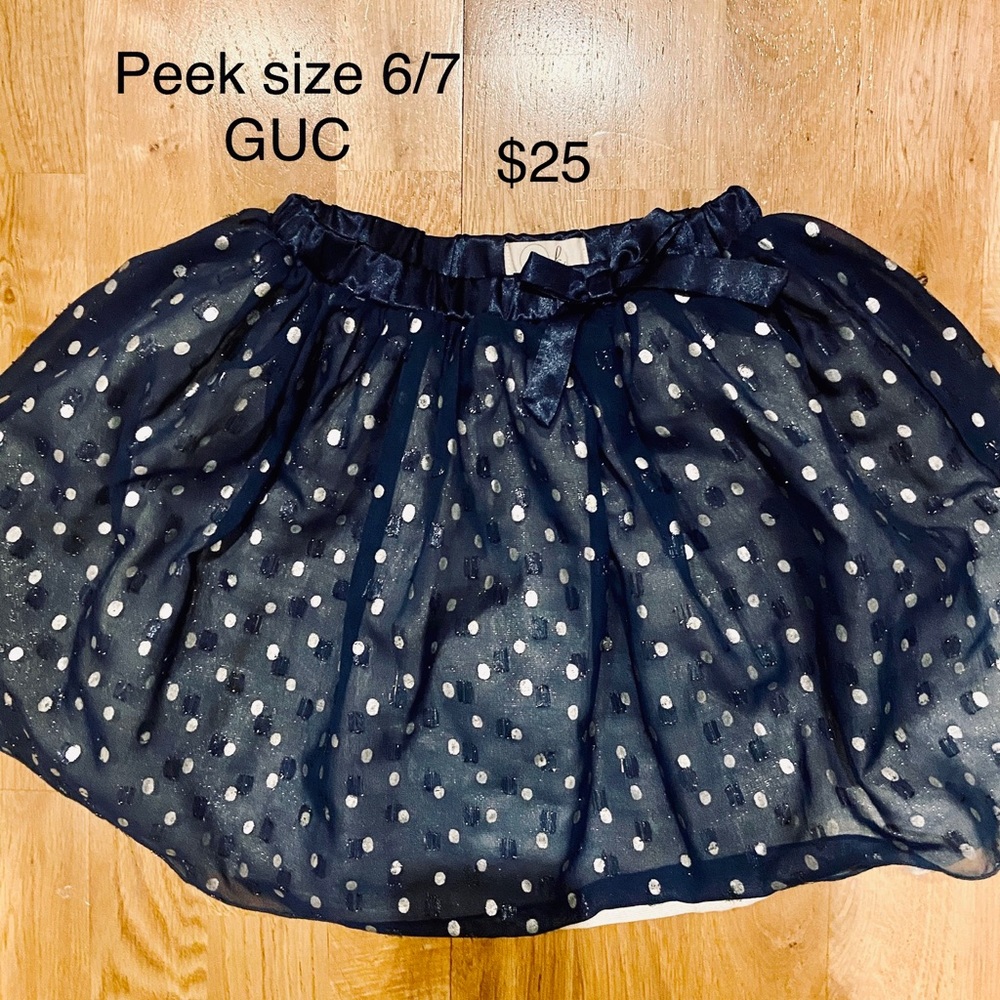 Sparkly blue Peek skirt Size 6/7 GUC. Pretty!